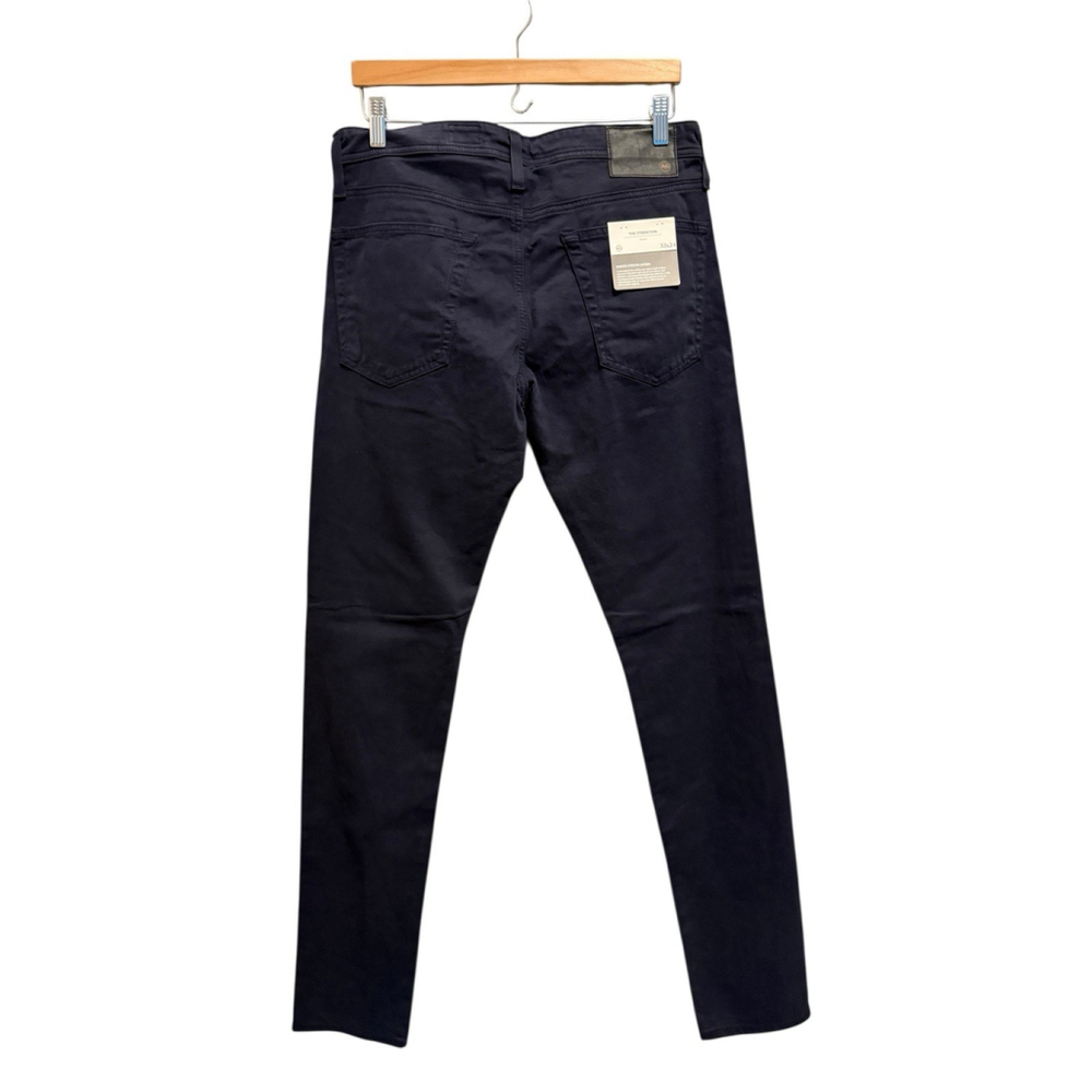 AG Adriano Goldschmied Stockton Jeans Size 33x34 Navy Sueded Stretch Sateen NWT